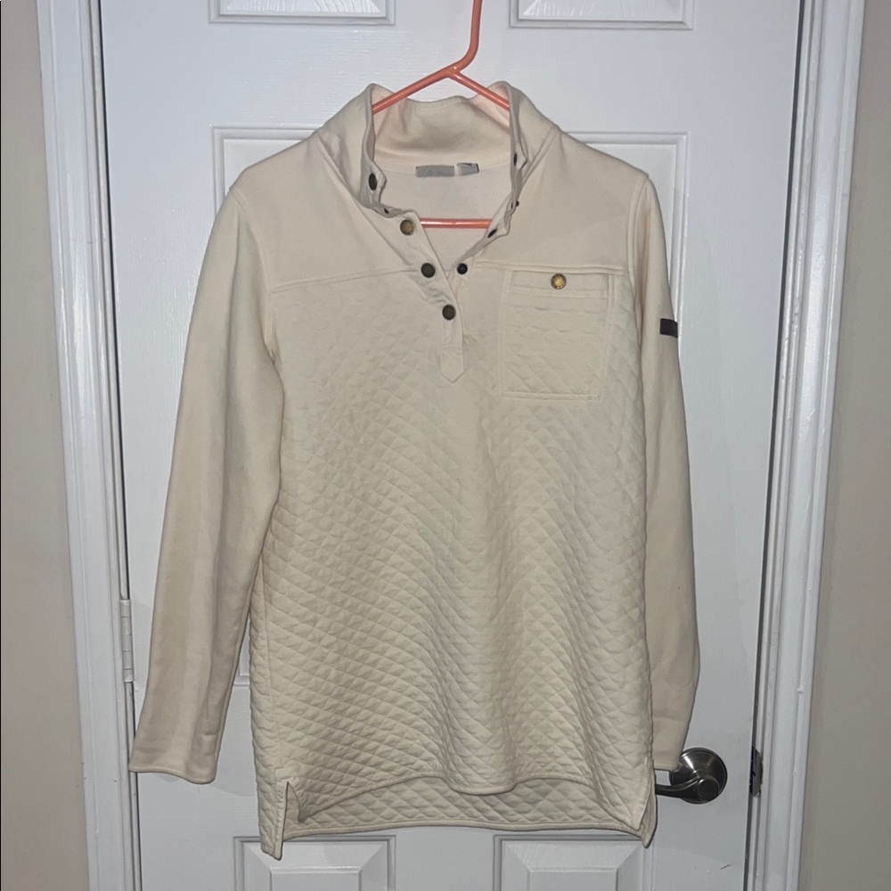 L.L. Bean Cream Quilted Women's Sweater